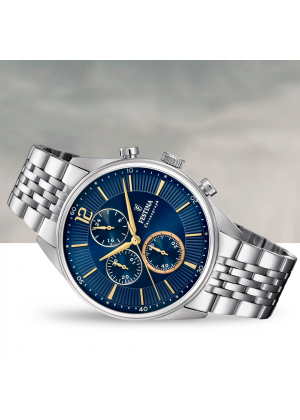 Reloj de hombre festina timeless chronograph f20285/3 con esfera azul