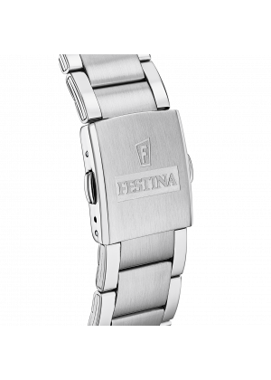 Reloj de hombre festina timeless chronograph f20343/1 con esfera plateada