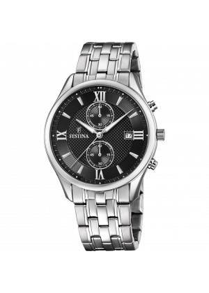 Reloj de hombre festina timeless chronograph f6854/8 con esfera negra