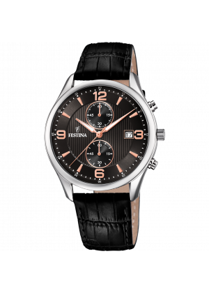 Reloj de hombre festina timeless chronograph f6855/7 con esfera negra