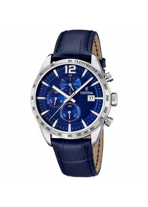 Reloj de hombre festina timeless chronograph f16760/3 con esfera azul