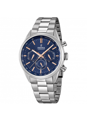 Reloj de hombre festina timeless chronograph f16820/a con esfera azul