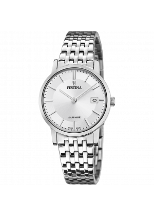 Reloj de mujer festina swiss made f20019/1 con esfera plateada