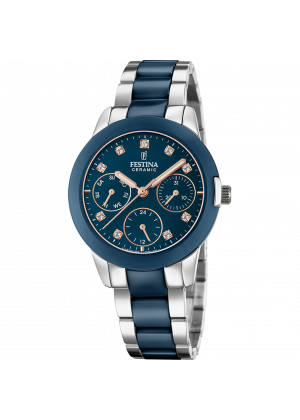 Reloj de mujer festina ceramic f20497/2 con esfera azul