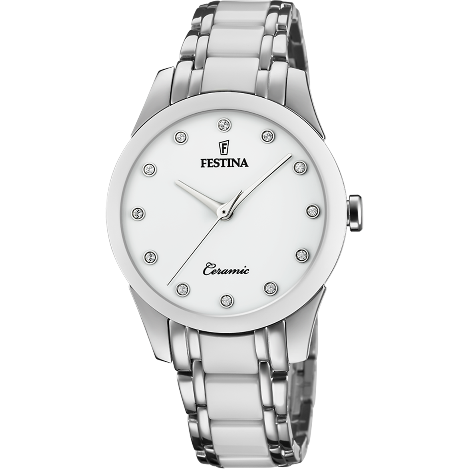 Reloj Festina mujer F20497/1 blanco correa de acero 316L y cerámica blanca