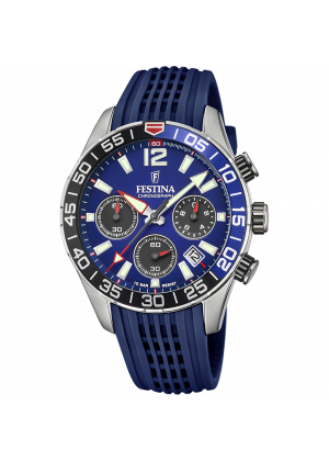 Reloj festina timeless chronograph f20517/1 azul correa de caucho, hombre