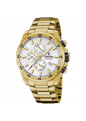 Reloj festina timeless chronograph f20541/1 plateado correa de acero, hombre