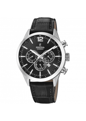 Reloj de hombre festina timeless chronograph f20542/5 con esfera negra