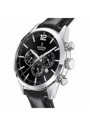 Reloj de hombre festina timeless chronograph f20542/5 con esfera negra