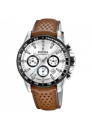 Reloj de hombre festina timeless chronograph f20561/1 con esfera plateada