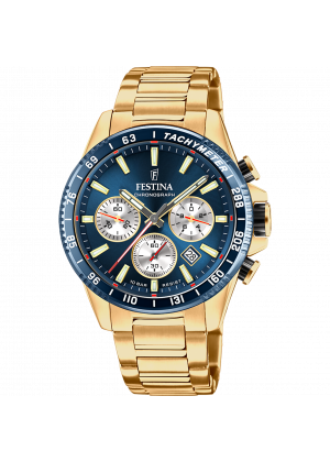 Reloj de hombre festina timeless chronograph f20634/2 con esfera azul