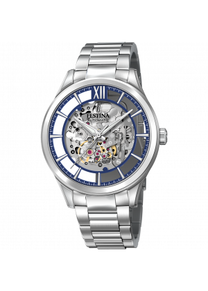 Reloj de hombre festina automatic skeleton f20630/3 con esfera azul