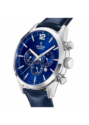 Reloj de hombre festina timeless chronograph f20542/2 con esfera azul