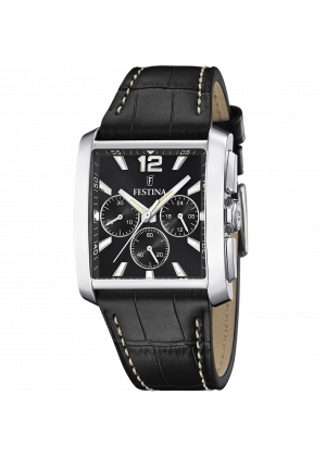 Reloj de hombre festina timeless chronograph f20636/4 con esfera negra