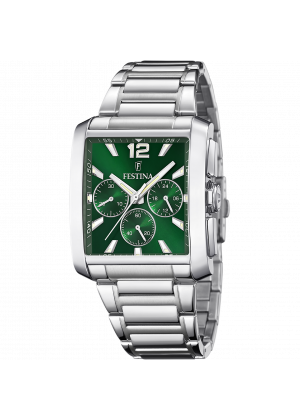 Reloj de hombre festina timeless chronograph f20635/3 con esfera verde