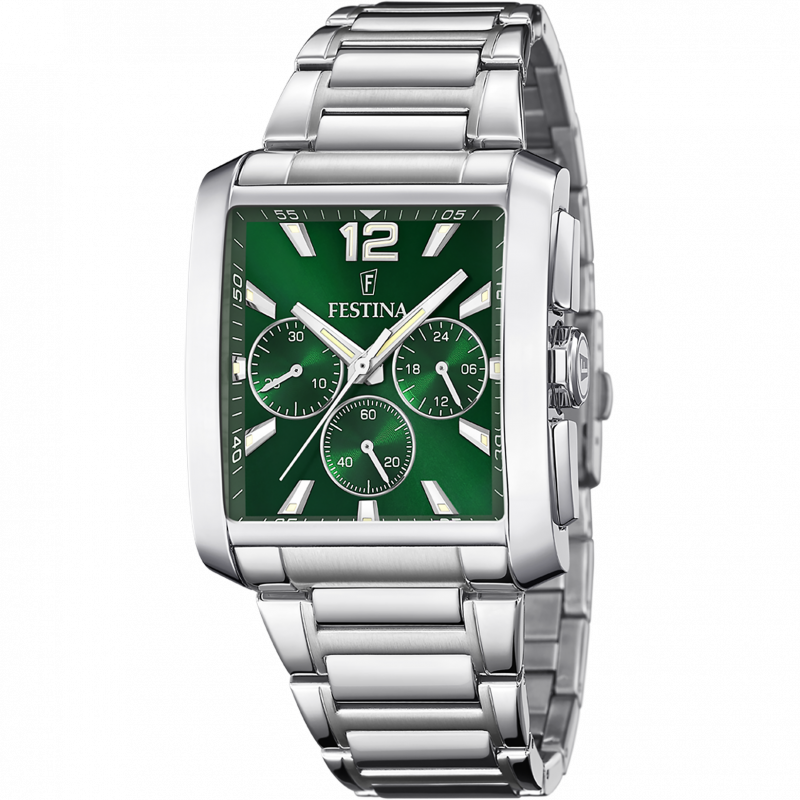 Reloj Festina Hombre Plateado y Verde Cronógrafo F20560/4