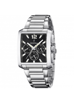 Reloj de hombre festina timeless chronograph f20635/4 con esfera negra