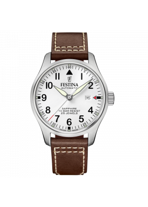 Reloj de hombre festina swiss made f20151/1 con esfera plateada