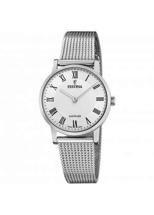 Reloj de mujer festina swiss made f20015/4 con esfera blanca