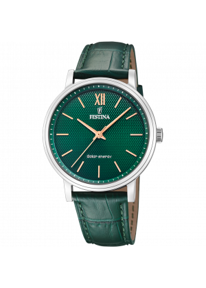 Festina solar energy f20660/5 verde cuero, hombre