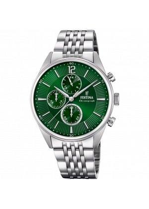 Reloj de hombre festina timeless chronograph f20285/8 con esfera verde