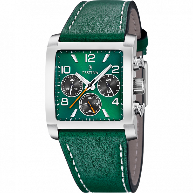 Reloj Festina Hombre Plateado y Verde Cronógrafo F20560/4