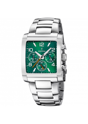 Reloj de hombre festina timeless chronograph f20652/2 con esfera verde