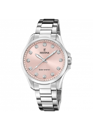 Festina solar energy f20654/2 rosa acero inoxidable 316l, mujer