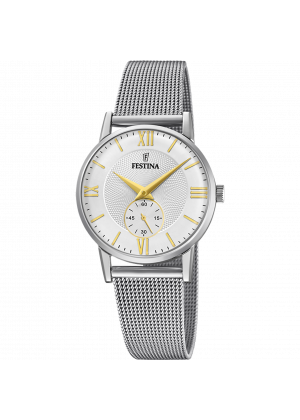 Reloj de mujer festina retro f20572/2 con esfera plateada