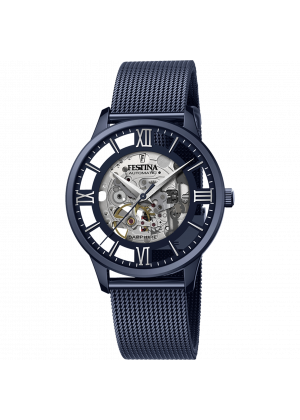 Reloj de hombre festina automatic skeleton f20574/1 con esfera azul