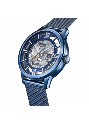 Reloj de hombre festina automatic skeleton f20574/1 con esfera azul