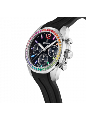 Reloj de mujer festina rainbow f20610/3 con esfera negra