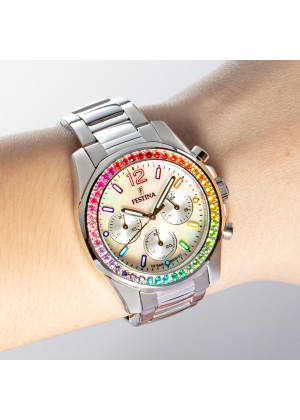 Reloj de mujer festina rainbow f20606/2 con esfera beige