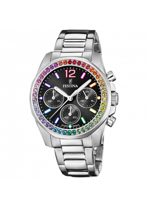 Reloj de mujer festina rainbow f20606/3 con esfera negra