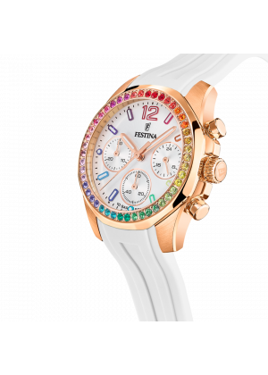 Reloj de mujer festina rainbow f20611/2 con esfera plateada