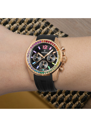 Reloj de mujer festina rainbow f20611/3 con esfera negra