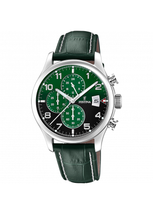 Reloj de hombre festina timeless chronograph f20375/8 con esfera verde