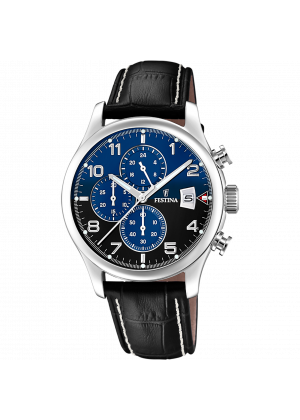 Reloj de hombre festina timeless chronograph f20375/7 con esfera azul