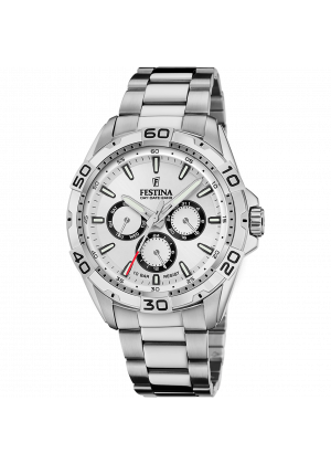 Reloj festina f20623/1 blanco correa de acero inoxidable 316l, hombre