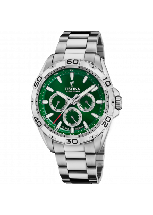 Reloj festina f20623/3 verde correa de acero inoxidable 316l, hombre