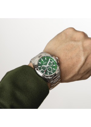 Reloj festina f20623/3 verde correa de acero inoxidable 316l, hombre