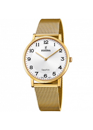 Reloj festina f20022/5 blanco correa de acero inoxidable 316l, hombre