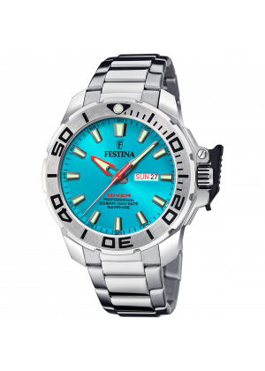 Reloj festina diver f20665/6 azul correa de acero inoxidable 316l, hombre