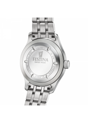 Reloj festina swiss made automatic f20151/a plateado correa de acero inoxidable 316l, hombre