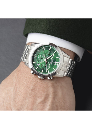 Reloj festina swiss made chrono swiss made f20040/3 verde correa de acero inoxidable 316l, hombre