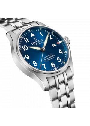 Reloj festina swiss made automatic f20151/c azul correa de acero inoxidable 316l, hombre