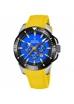 Reloj para hombre festina chrono bike azul con correa de acero f20642/d