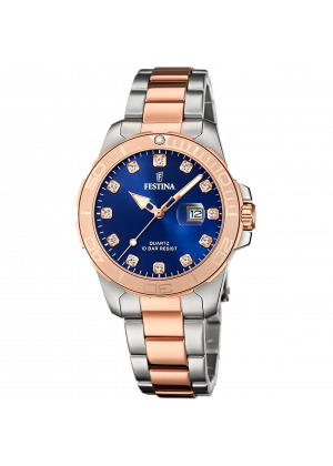 Reloj festina boyfriend f20505/3 azul correa de acero inoxidable 316l, mujer