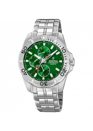 Reloj festina f20445/7 verde correa de acero inoxidable 316l, hombre