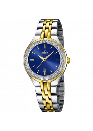 Reloj festina mademoiselle f16868/3 azul correa de acero inoxidable 316l, mujer